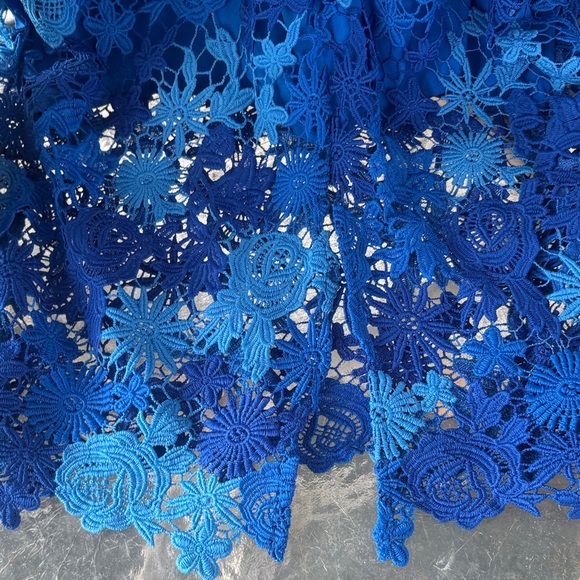 Elegant Blue Lace Dress - Picture 4 of 7